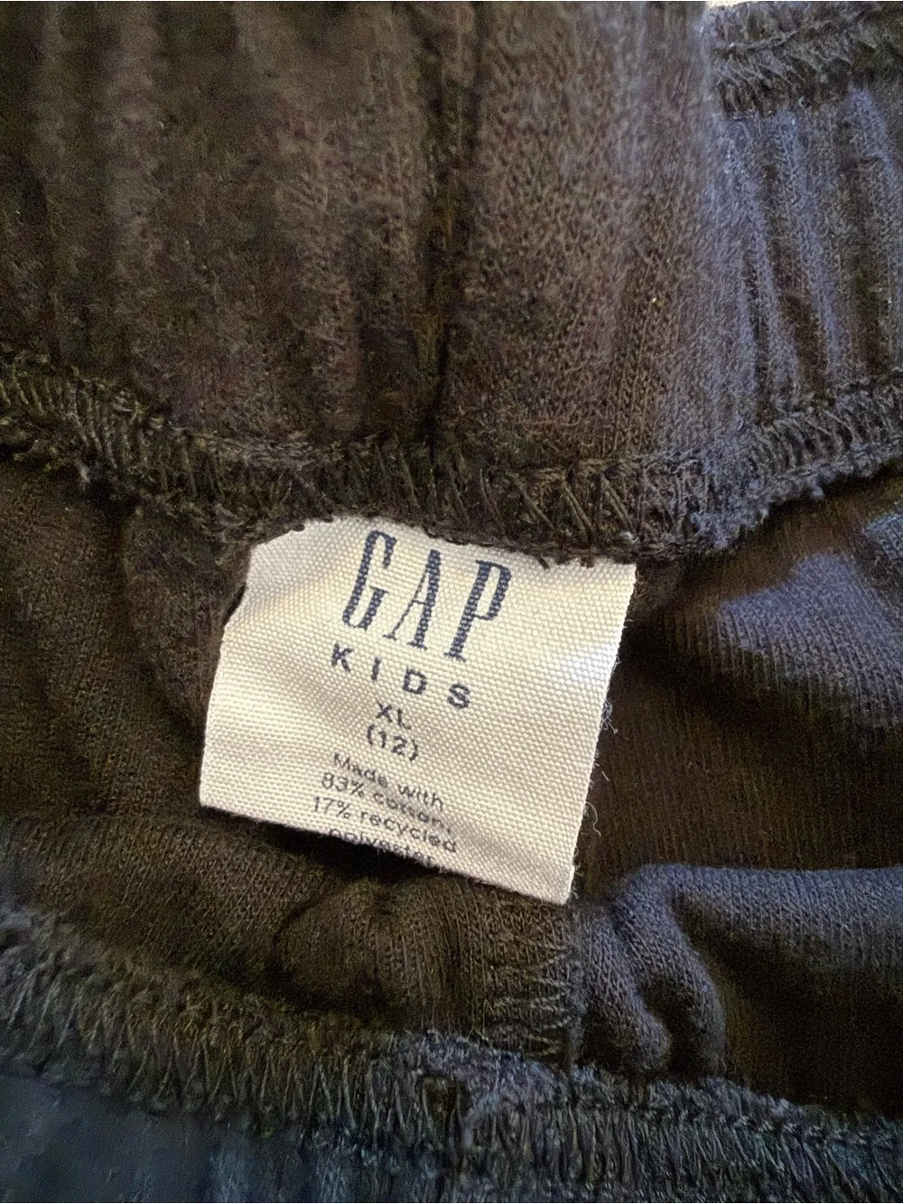 Gap Kids Black Fleece Zip Pocket Shorts Youth XL 12 Drawstring